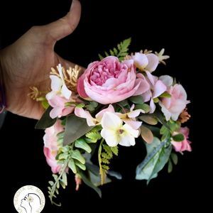 Handmade floral tiara wedding bridal headband